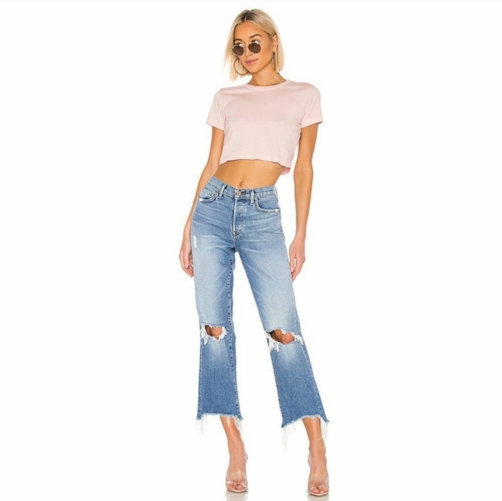 Wilson Gabrielle x Revolve Jill Boyfriend Jeans Distressed Light Vintage Size 25